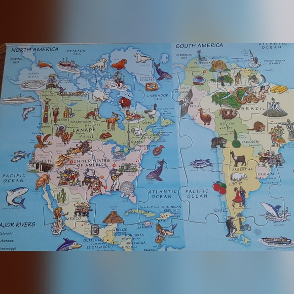 THE FUN WORLD ATLAS * 5 Fun Puzzle Maps - Picture 3 of 8